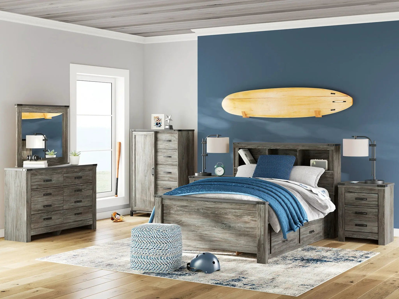 Frandern - Bookcase Panel Bedroom Set With Storage by Unique Piece Furniture