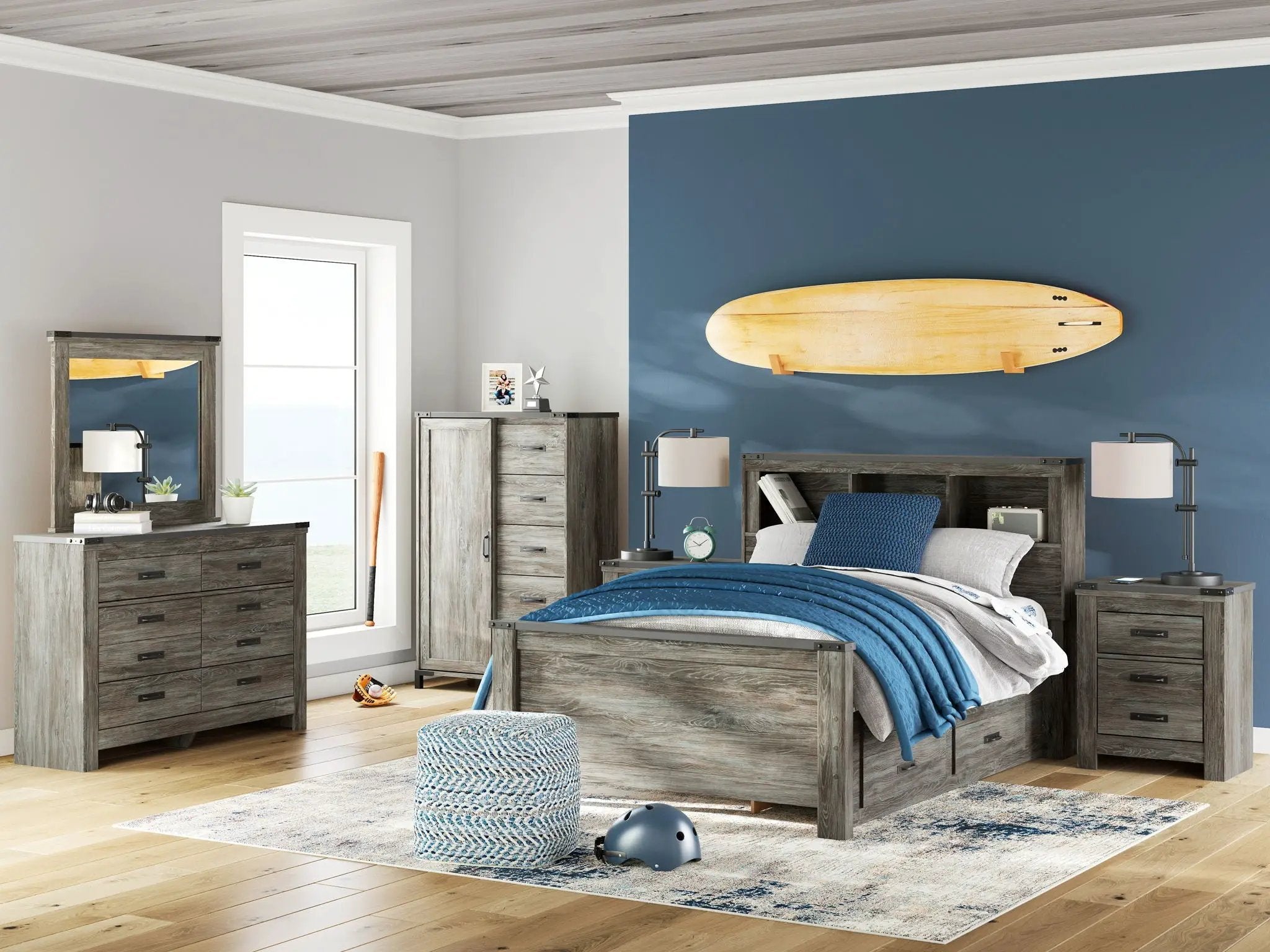 Frandern - Bookcase Panel Bedroom Set With Storage by Unique Piece Furniture