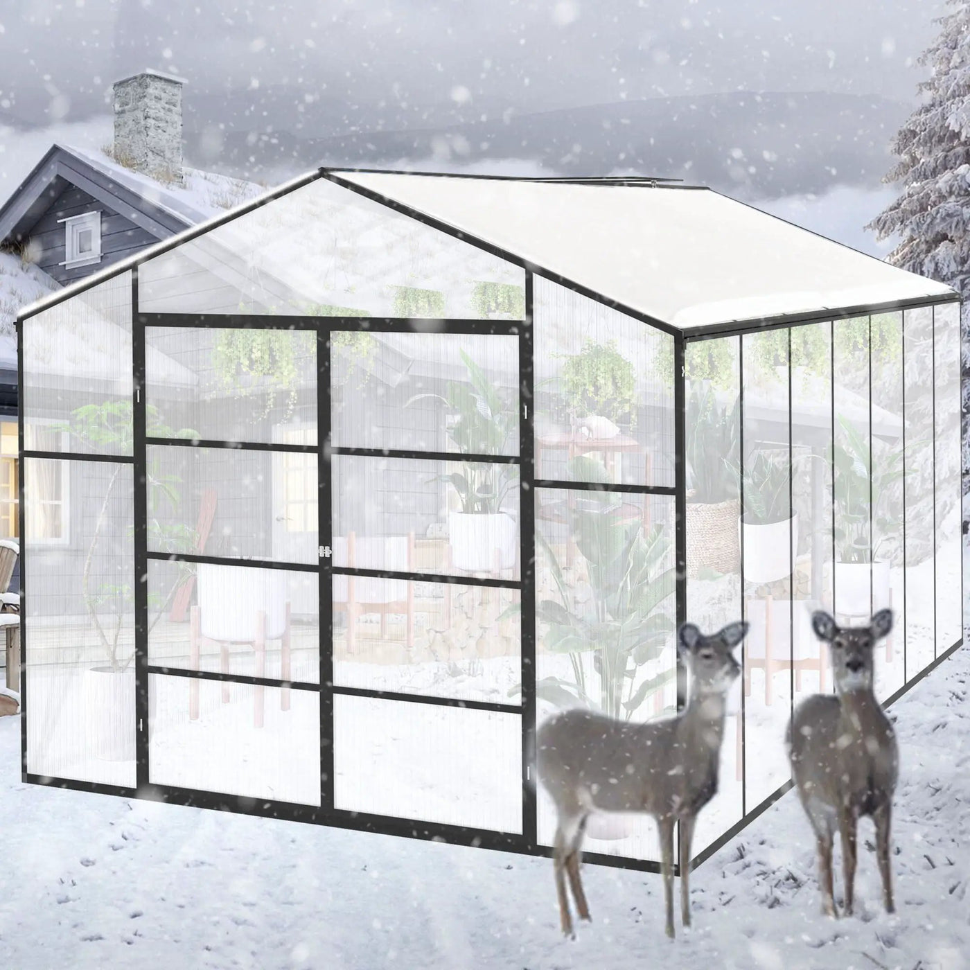 Gain Height Windproof Aluminum Greenhouse with Raised Base by HouseOfZazla