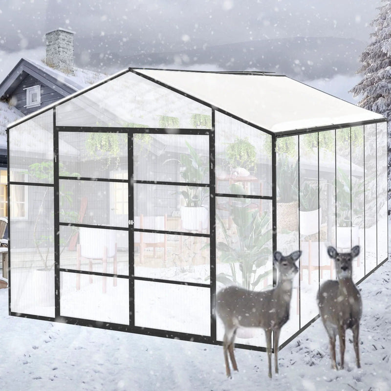 Gain Height Windproof Aluminum Greenhouse with Raised Base by HouseOfZazla