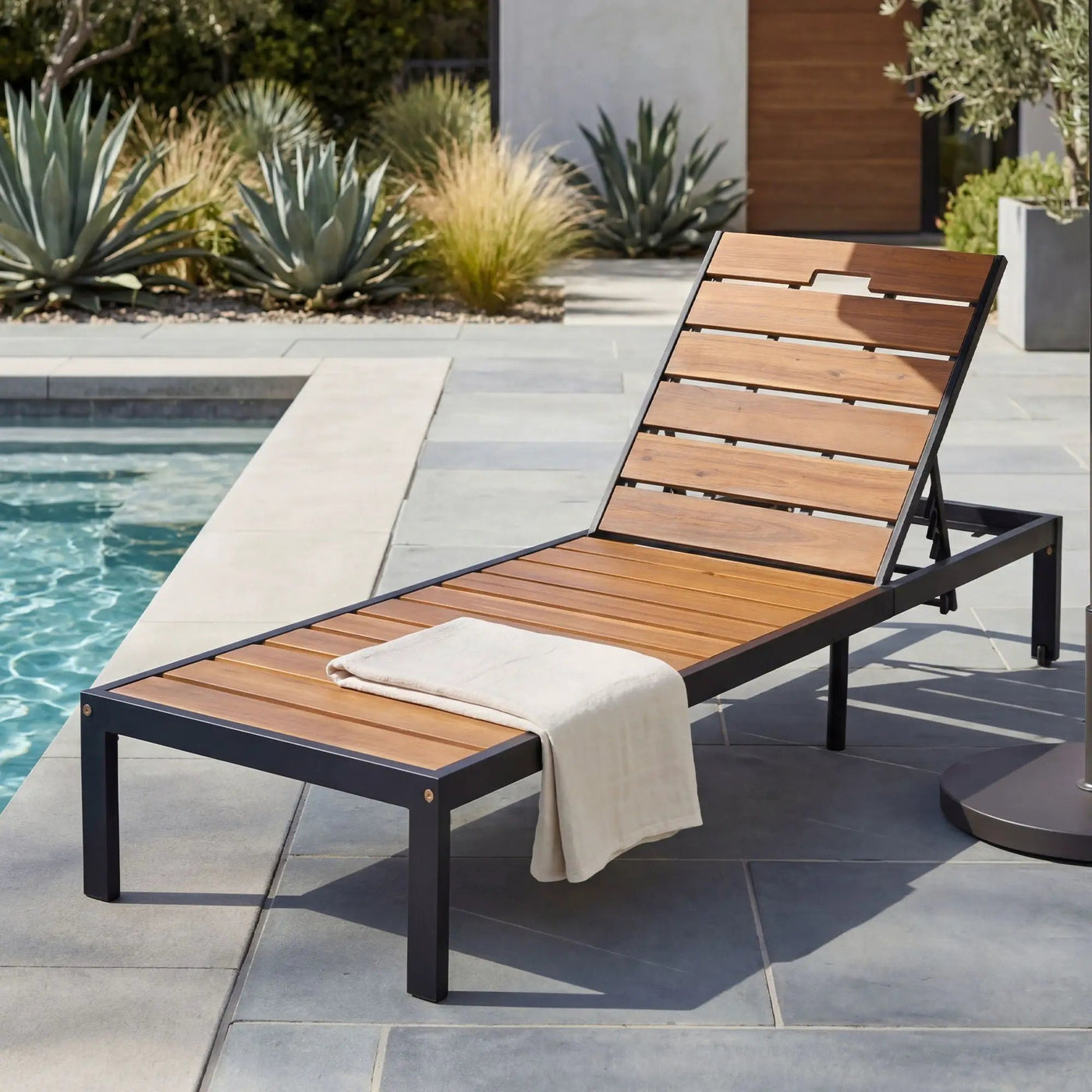 Outdoor Chaise With Adjustable Backrest by HouseOfZazla