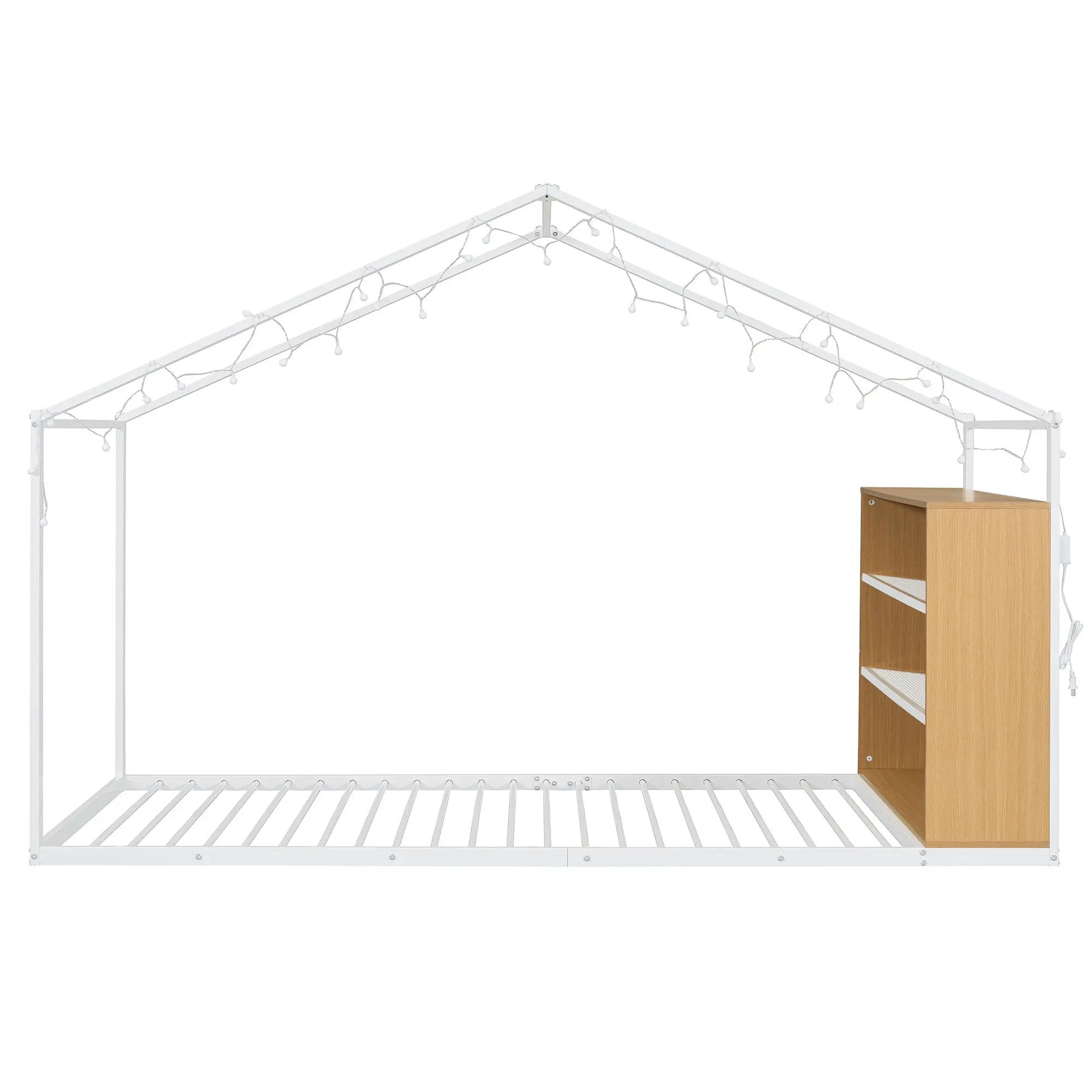 Bed House Frame With Shelves And Lights by Unique Piece Furniture