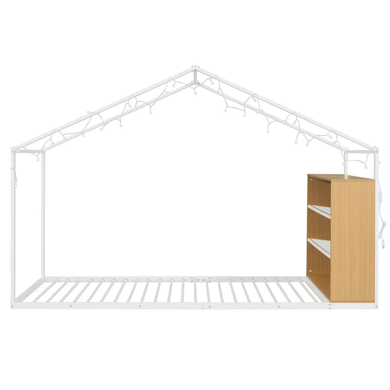 Bed House Frame With Shelves And Lights by HouseOfZazla
