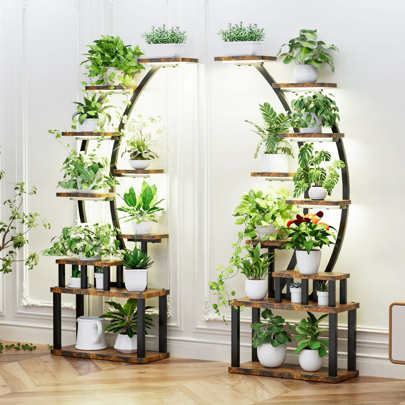 9 Tiered Indoor Plant Stand With 5 Adjustable Grow Lights by HouseOfZazla