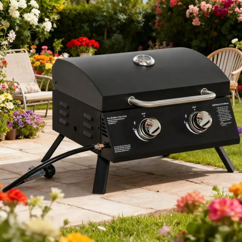 21.75" Portable Grill with 2 Burners Camping by HouseOfZazla