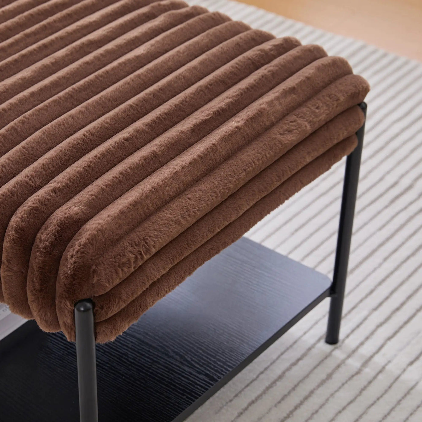 Upholstered Ottoman Coffee Table Foot Rest With Open Storage by HouseOfZazla