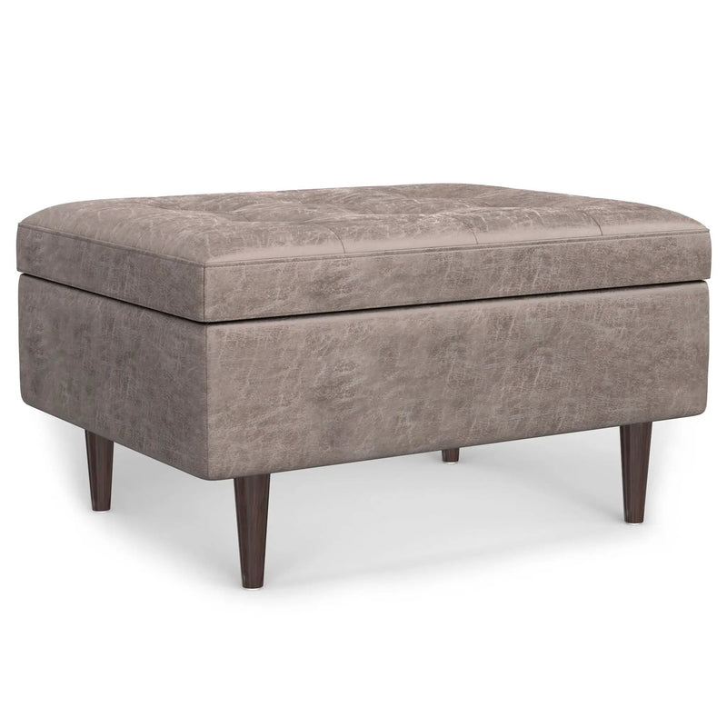 Shay - Large Square Coffee Table Storage Ottoman Mid-Century Style by Unique Piece Furniture