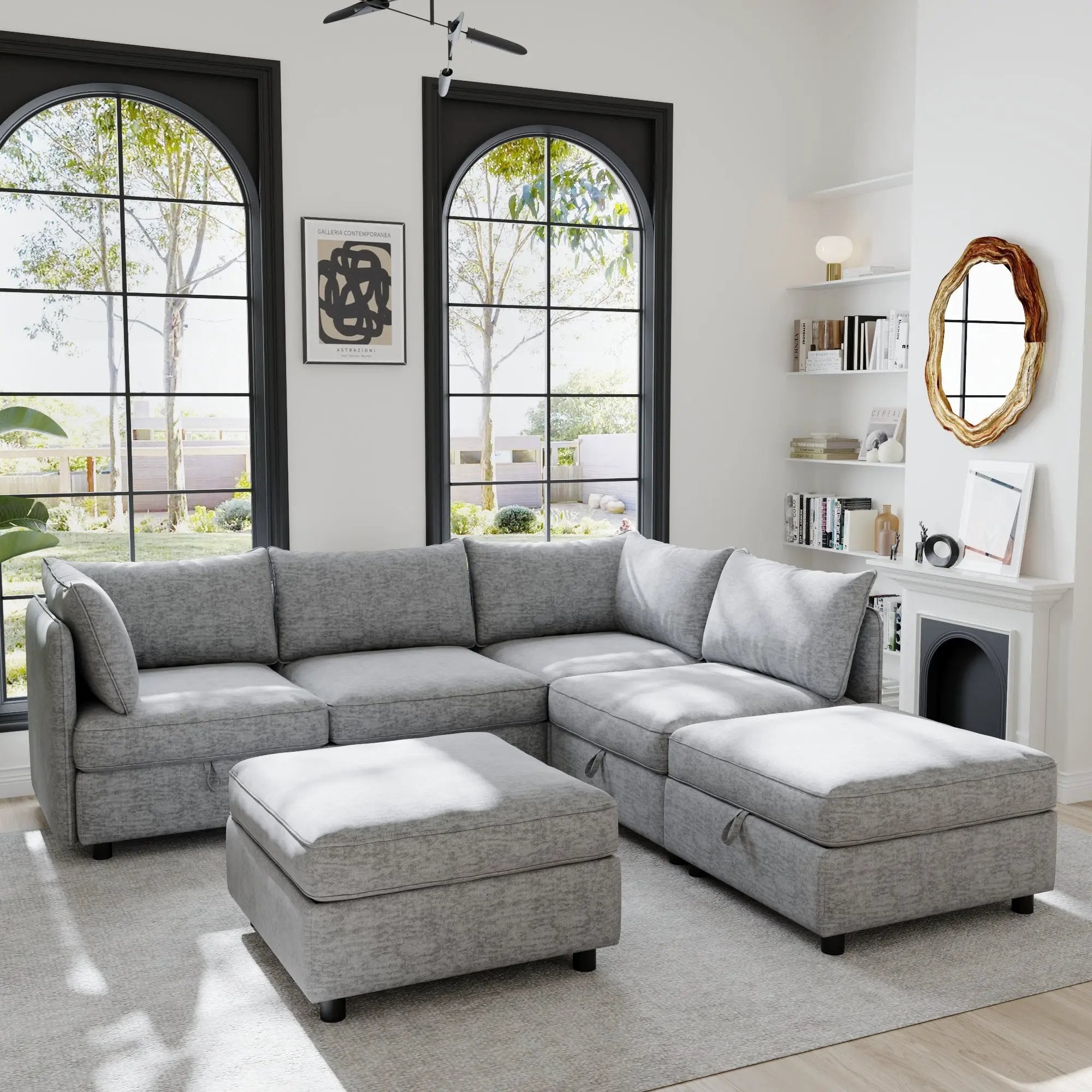 Modular Sectional Sofa, Convertible Sofa Seat With Storage by HouseOfZazla