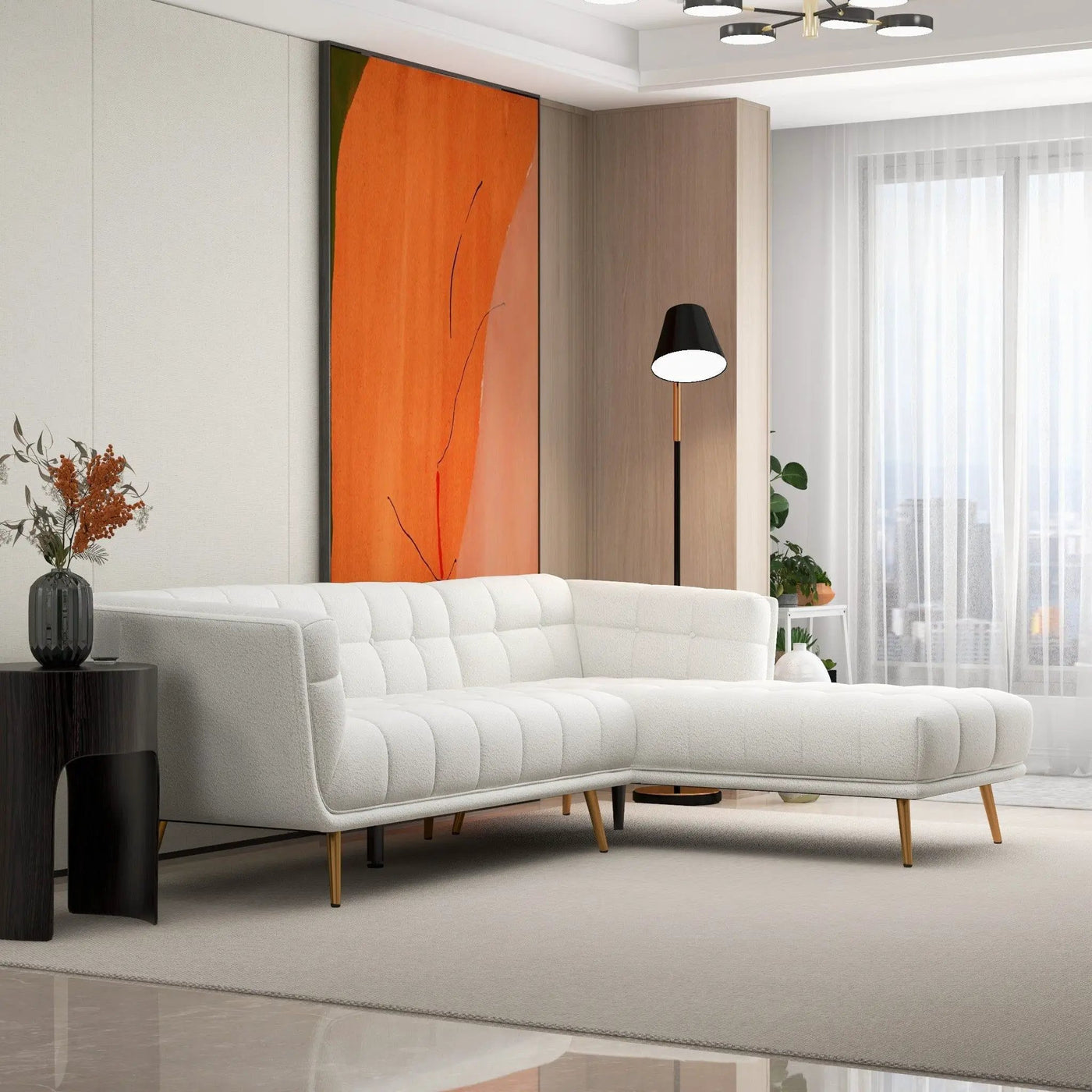 Addison - L Shape Sectional Sofa Tufted by Unique Piece Furniture