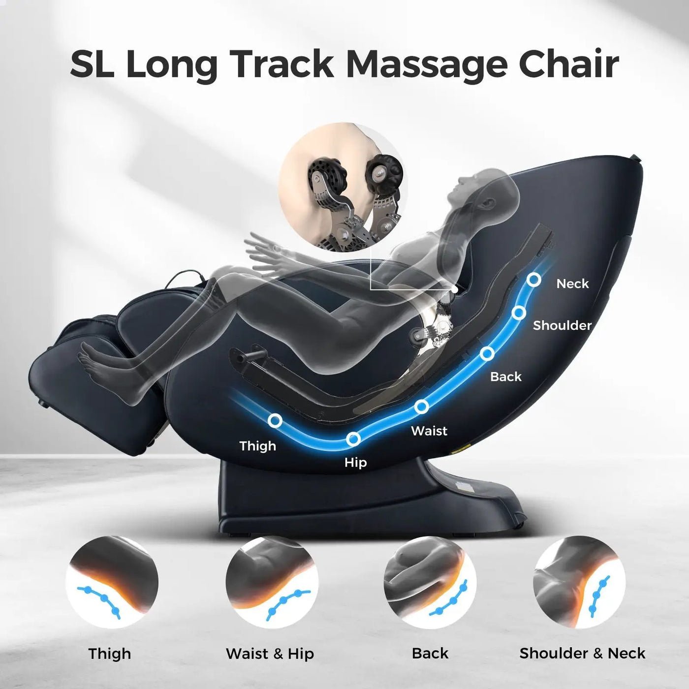 Bosscare - 3D Zero Gravity Massage Chair, Full Body Shiatsu Recliner With App by HouseOfZazla