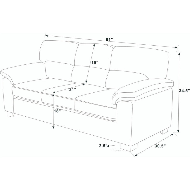 Vintage Inspired 3 Seat Sofa With Tufted Cushions by Unique Piece Furniture