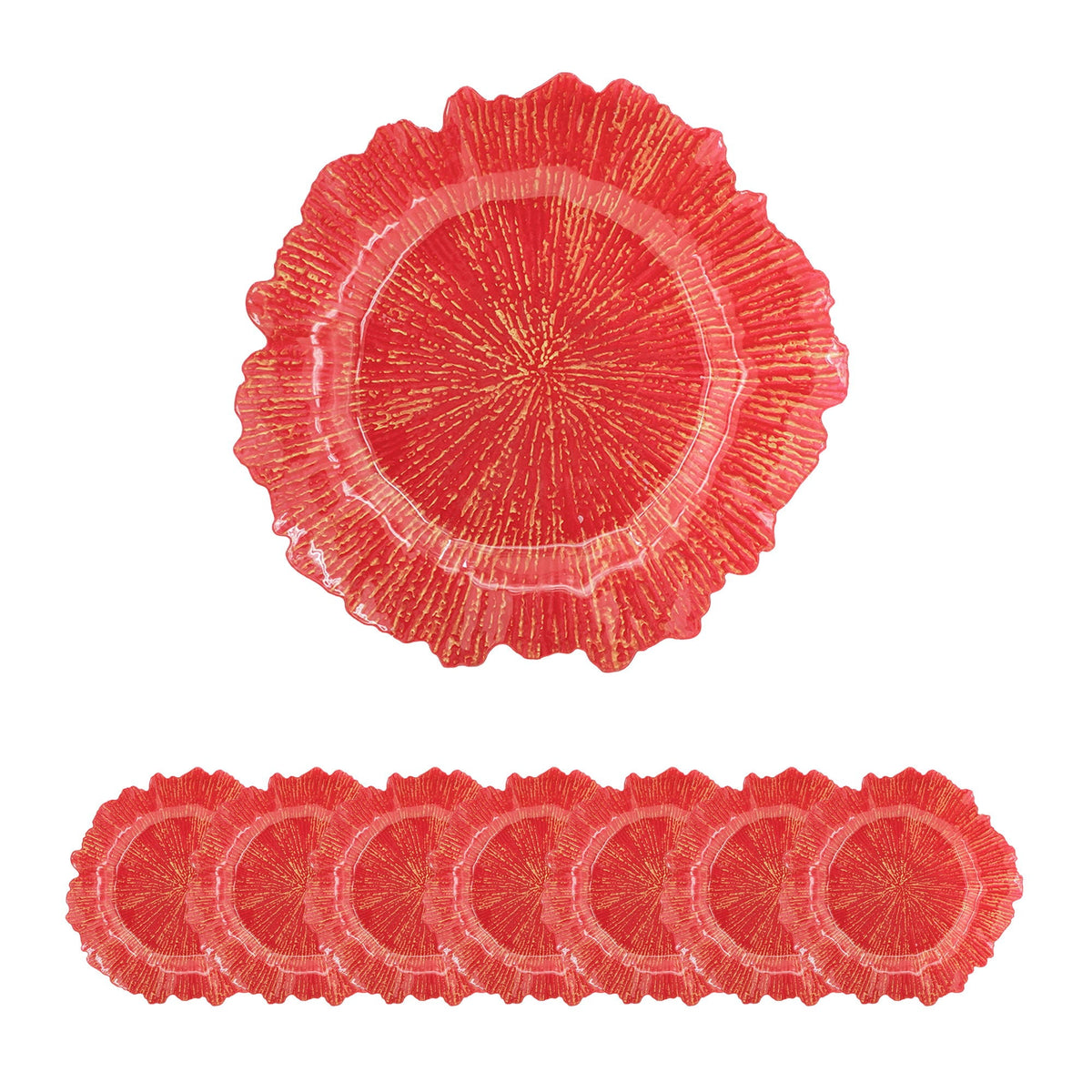 Plastic Charger Plate (Set of 8) with Elegant Design - Black, Green, or Red, photo 3 of 16