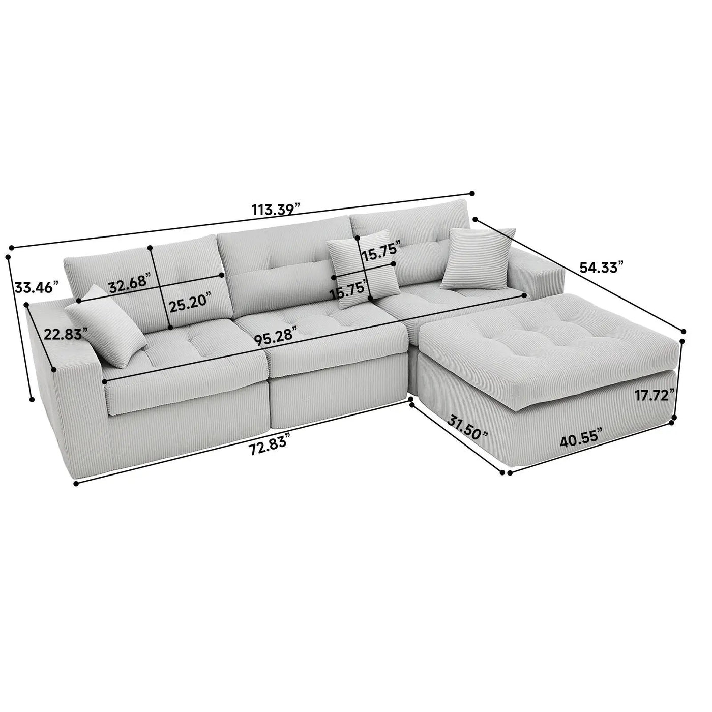 Corner Chaise L-Shaped Sectional Sofa Bed by HouseOfZazla