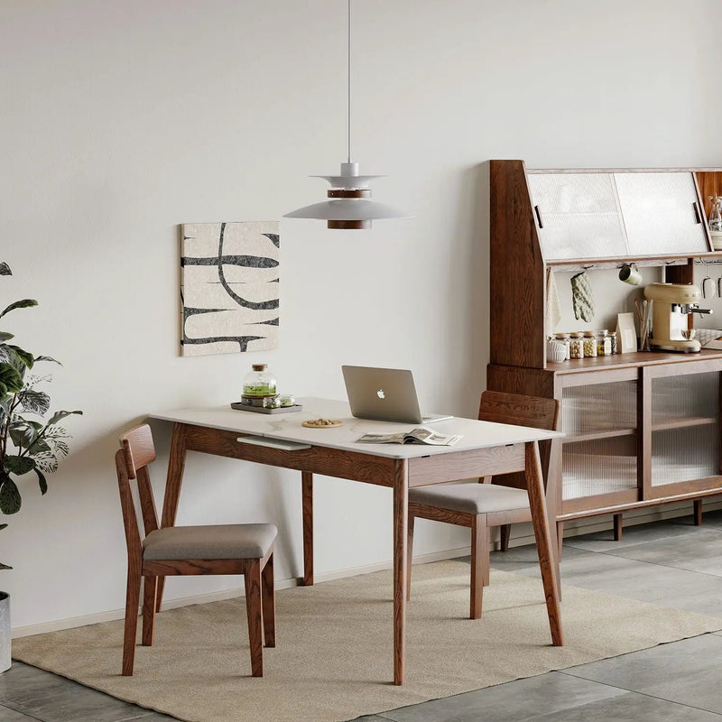 Round Corner Diagonal Leg Telescopic Table For 6 - 8 People To Meet Dining Table by Unique Piece Furniture