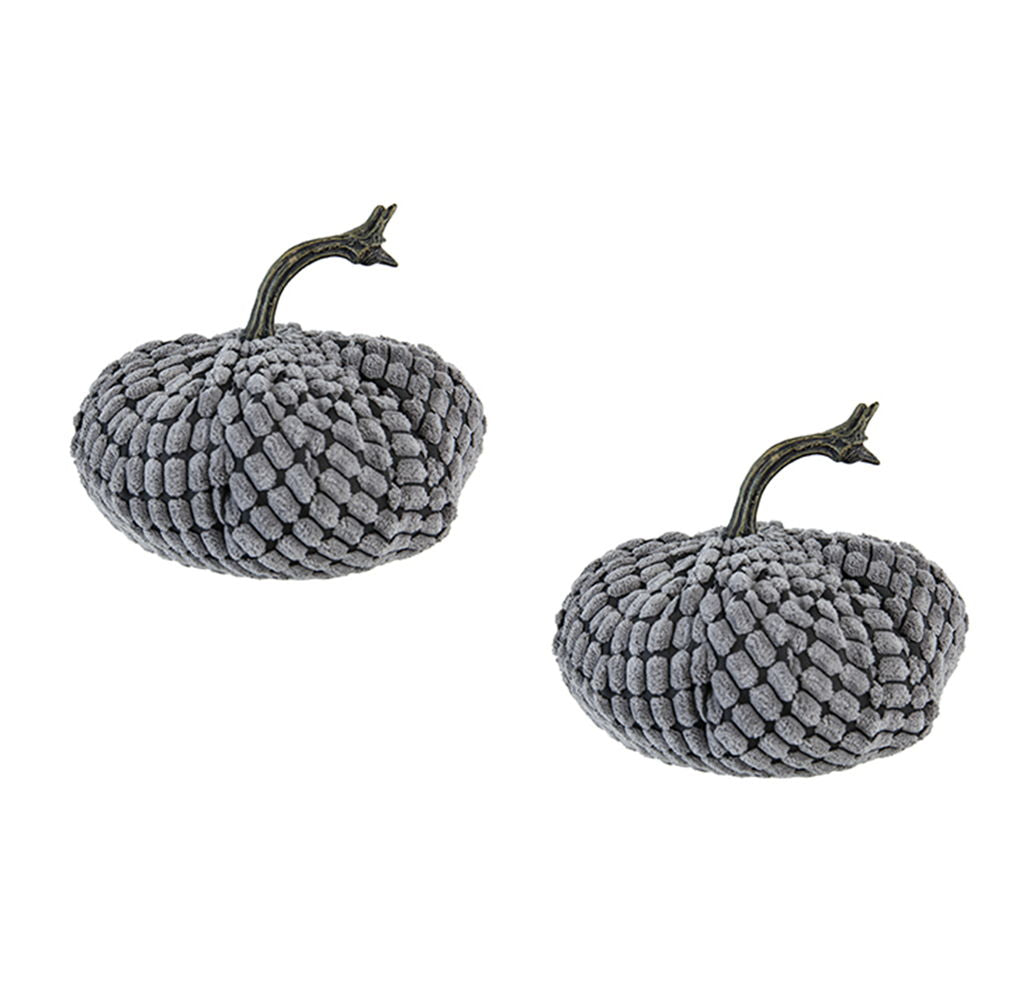 Chenille Weighted Pumpkin Ornament Decor - Harvest Festival Table Accents, photo 5 of 40