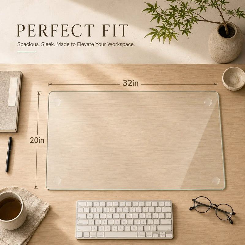 Clear Tempered Glass Table Mat - 20X32 Inch by HouseOfZazla