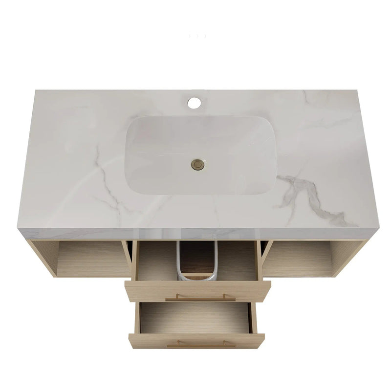 39.4" Floating Bathroom Vanity with Ceramic Sink by HouseOfZazla