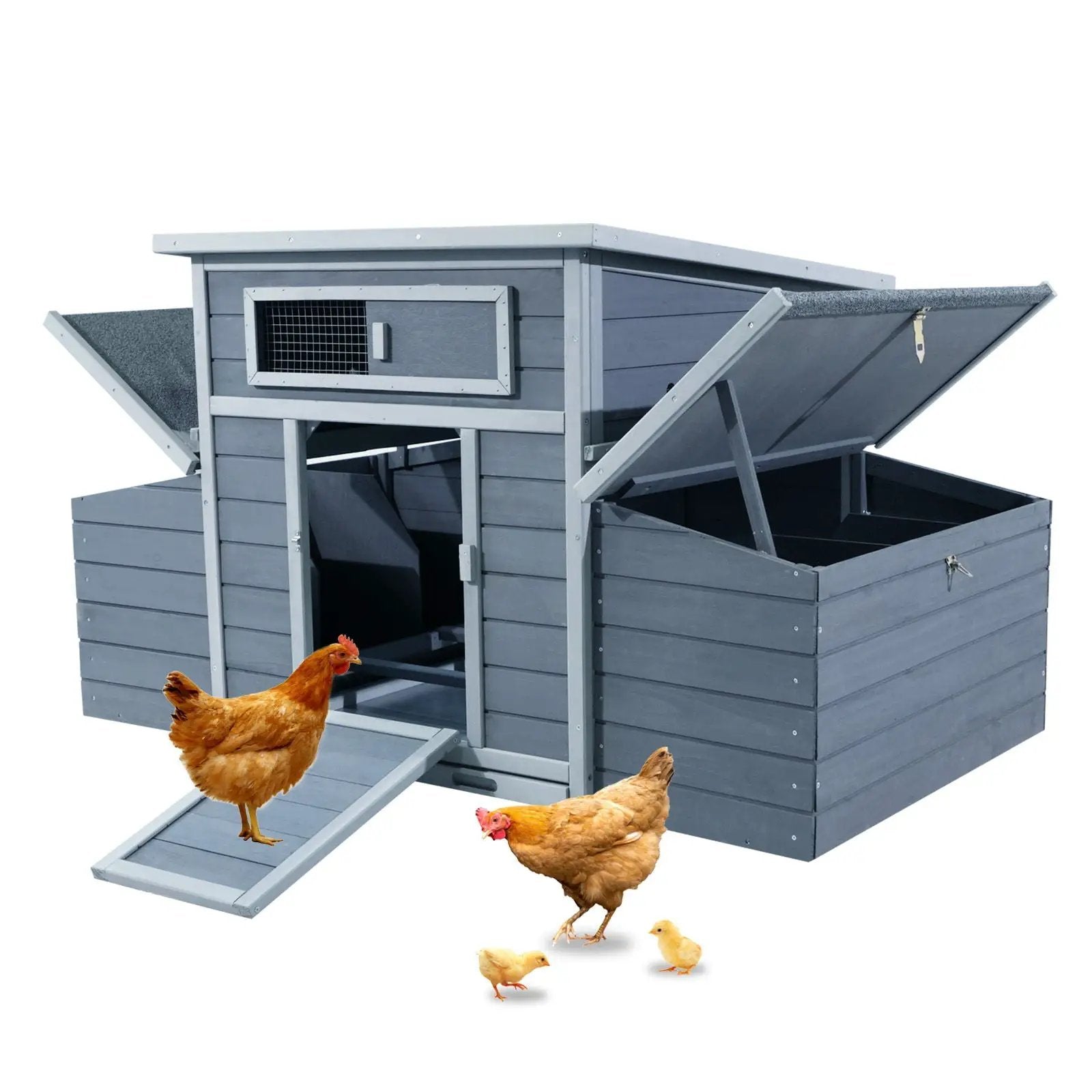 Large Chicken Coop Outdoor Hen House & Dual Nesting Boxes by HouseOfZazla