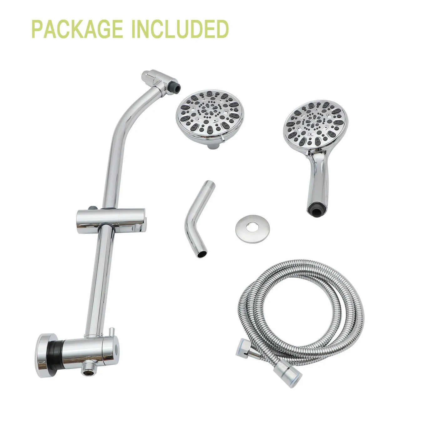 Multi Function Dual Shower Head Shower System With 4.7" Rain Showerhead, 7 Function Hand Shower, Adjustable Slide Bar by HouseOfZazla