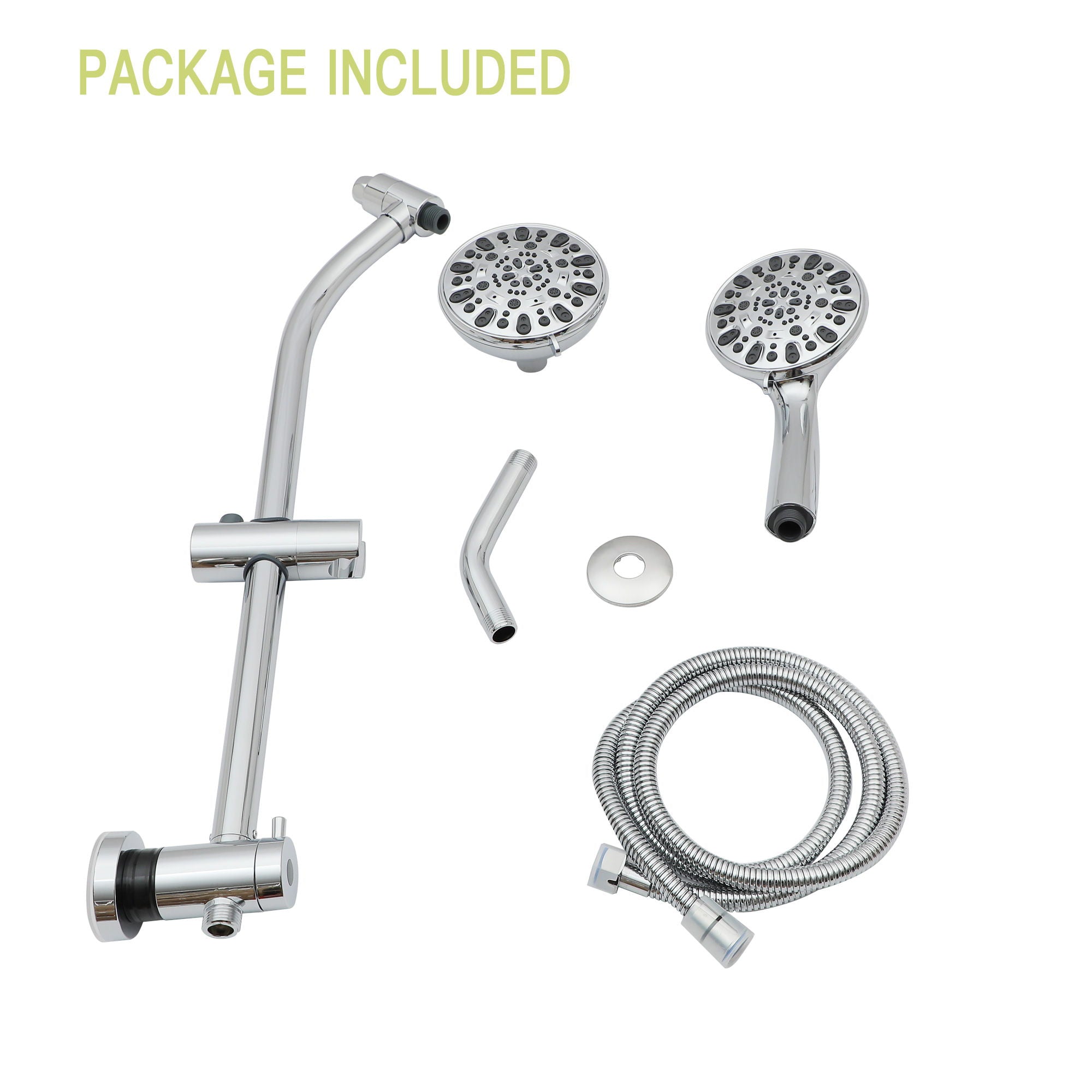Multi Function Dual Shower Head Shower System With 4.7" Rain Showerhead, 7 Function Hand Shower, Adjustable Slide Bar by HouseOfZazla