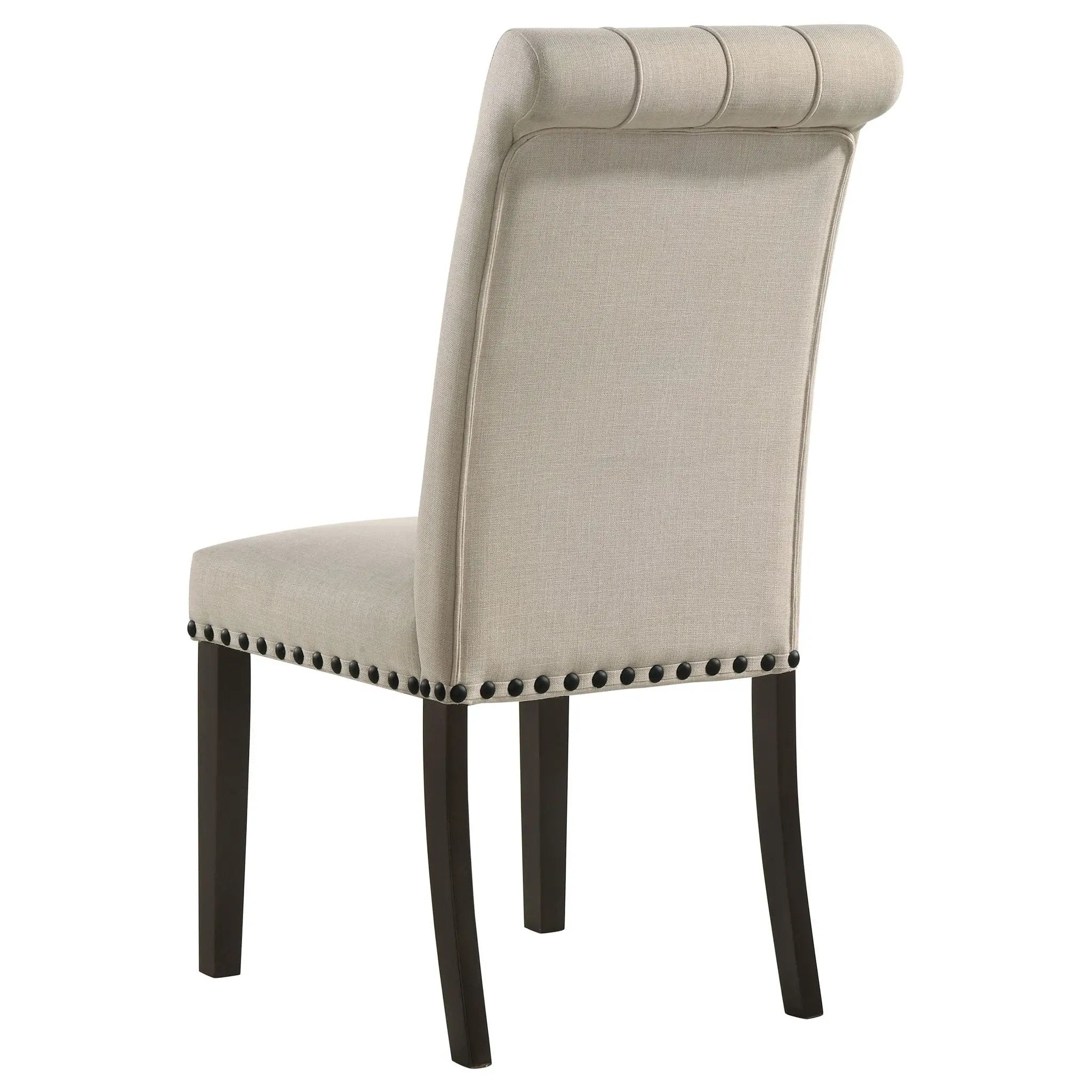 Alana Upholstered Dining Side Chair Beige Smokey Black (Set of 2) by Unique Piece Furniture