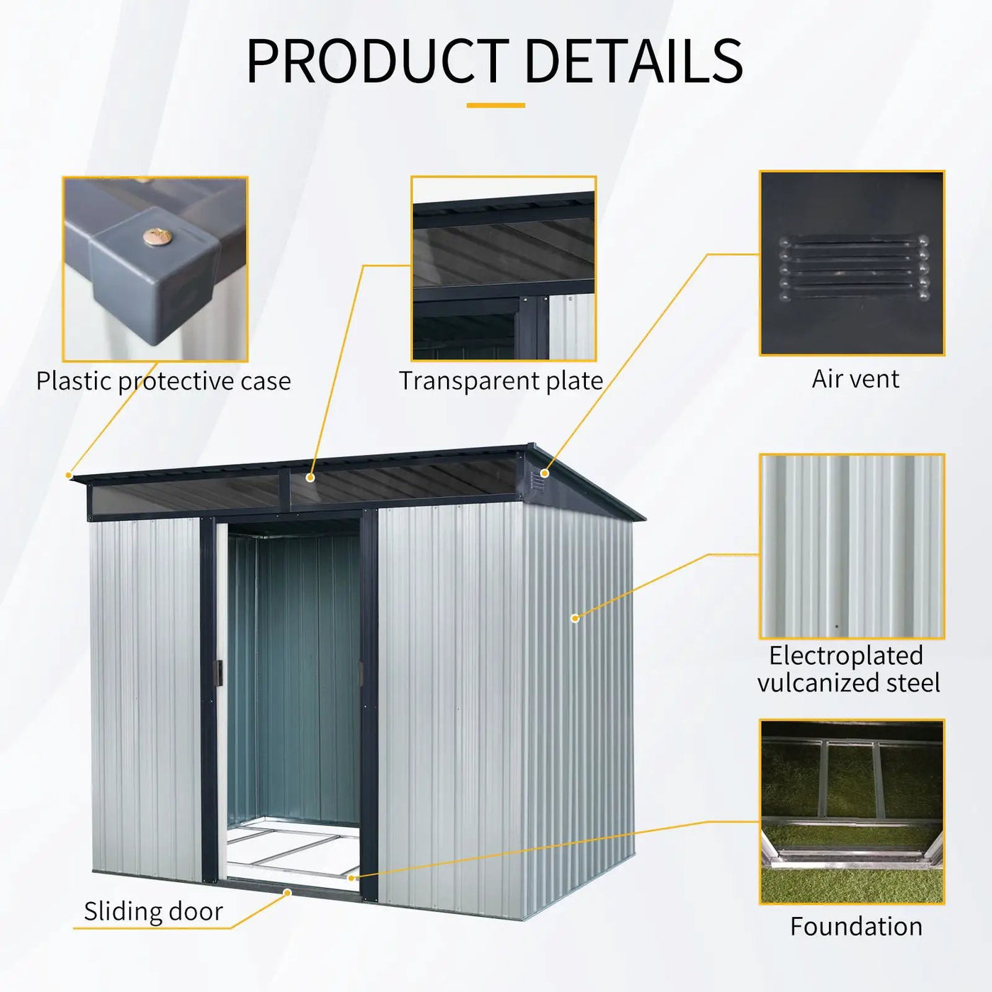 Outdoor Metal Storage Shed And Transparent Plate For Garden, Lawn by HouseOfZazla