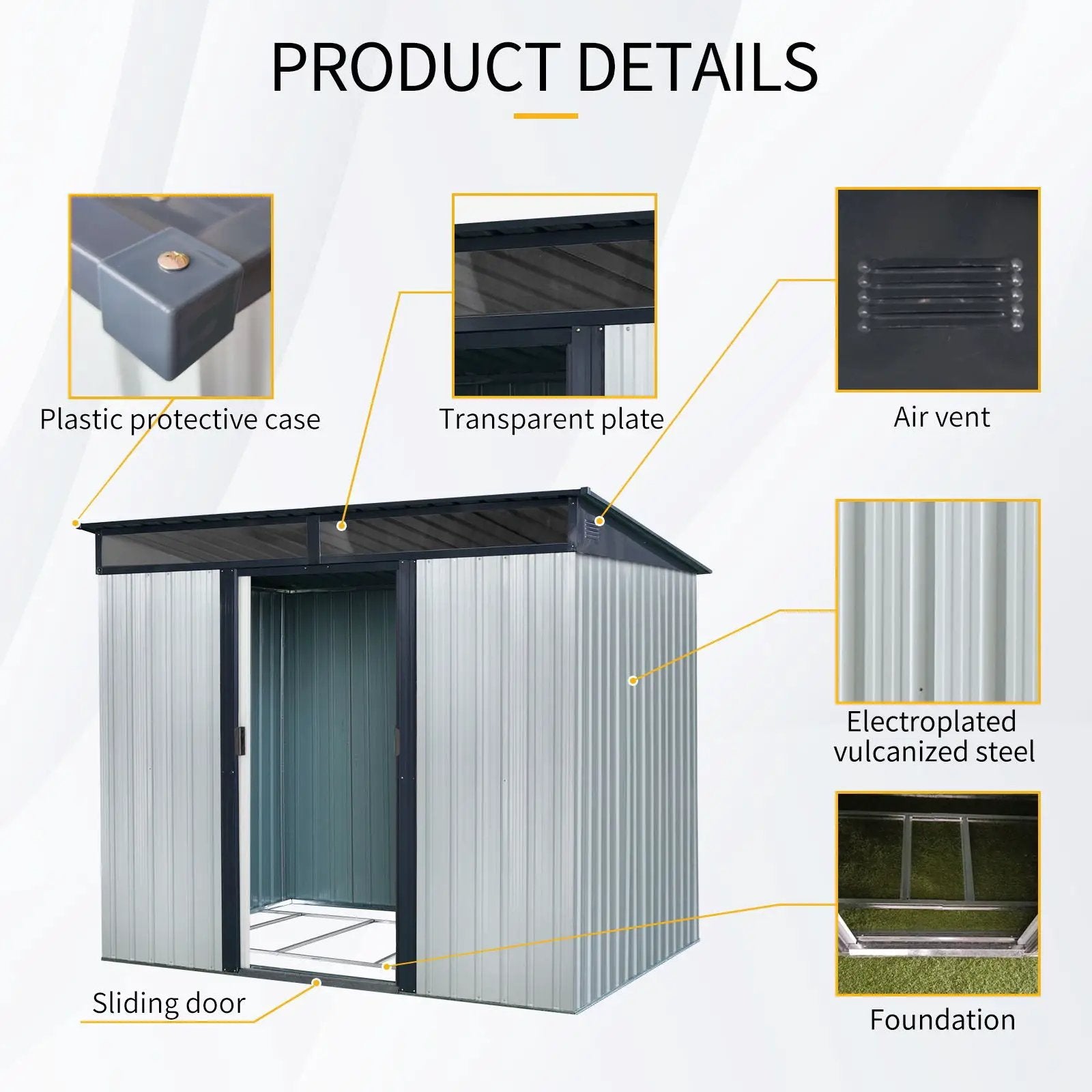 Outdoor Metal Storage Shed And Transparent Plate For Garden, Lawn by HouseOfZazla