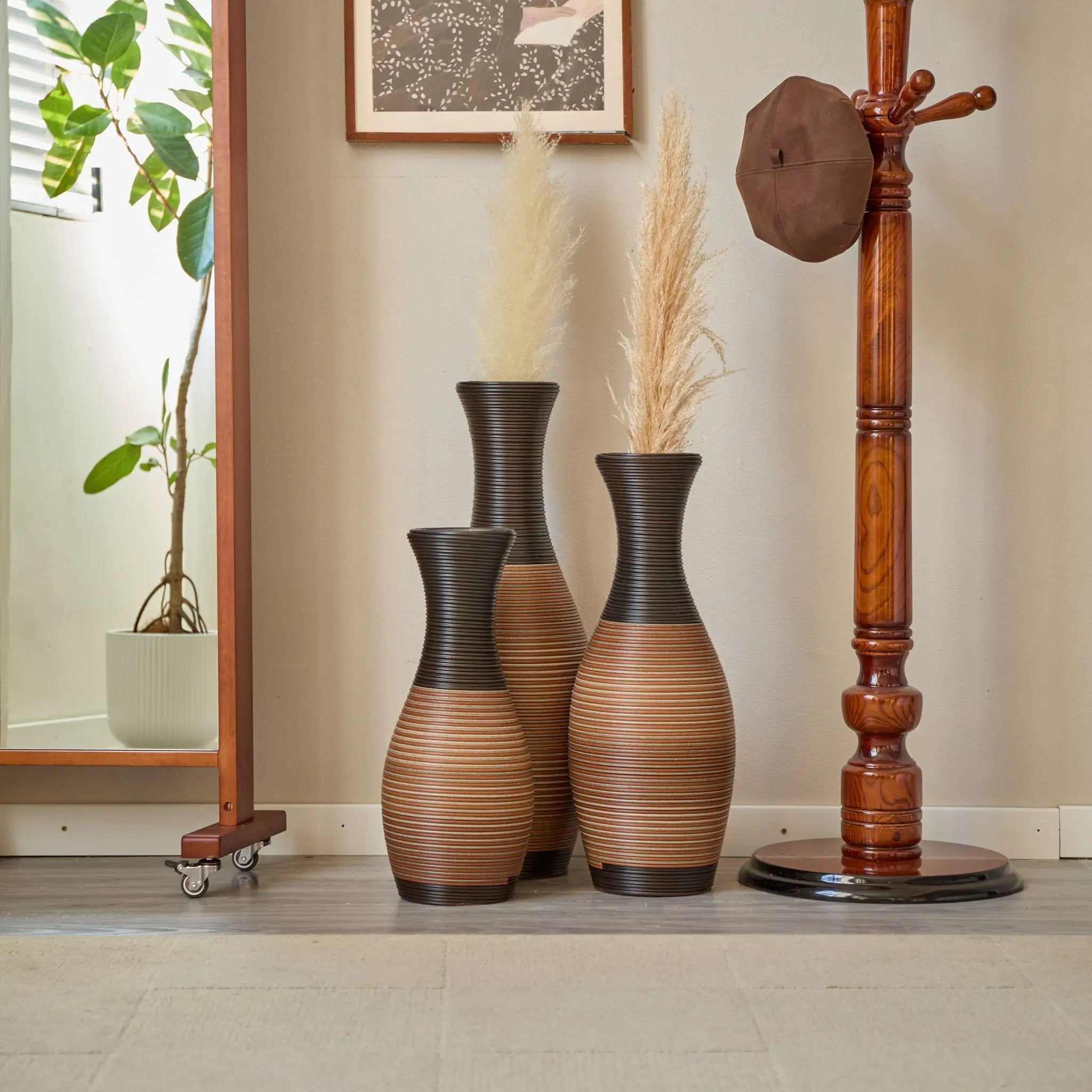 Designer Floor Vases, Large Vases For Home Decor Flooring (Set of 3) by HouseOfZazla