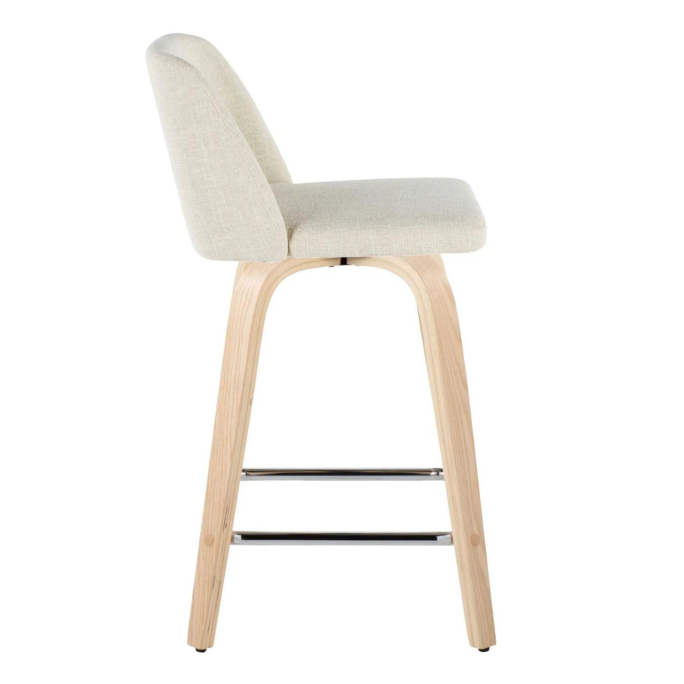 Toriano - Contemporary Fixed Height Counter Stool Swivel With Square Footrest (Set of 2) by HouseOfZazla