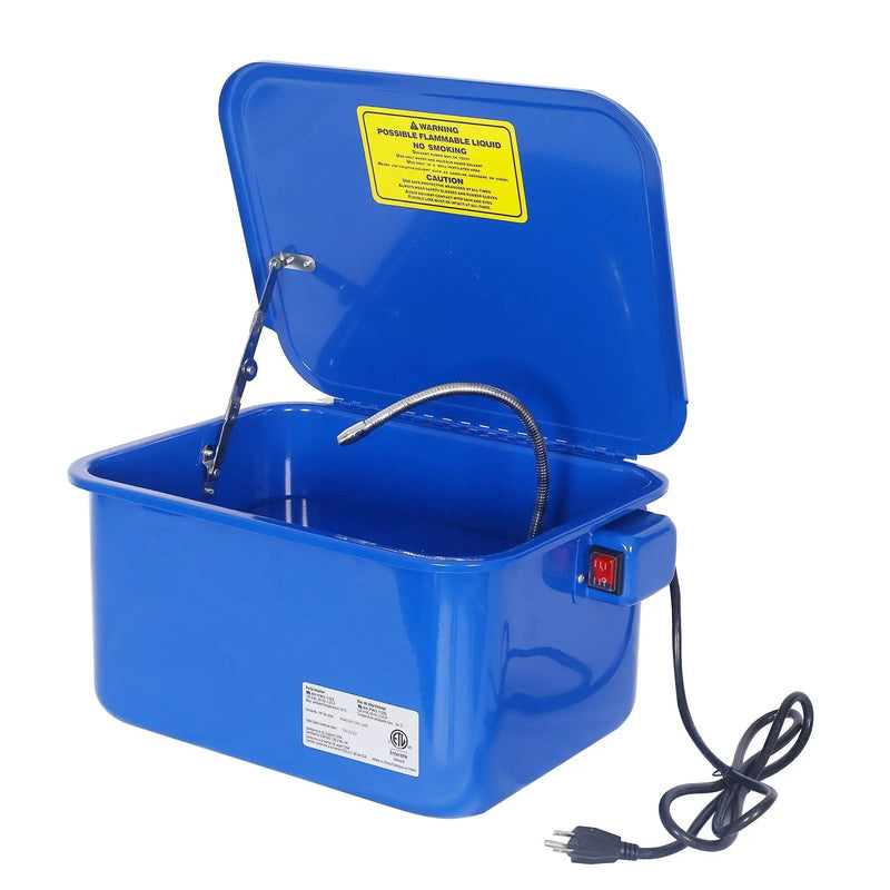 Benchtop Parts Washer With 110V Pump, 3.5 Gallon Capacity - Blue by HouseOfZazla