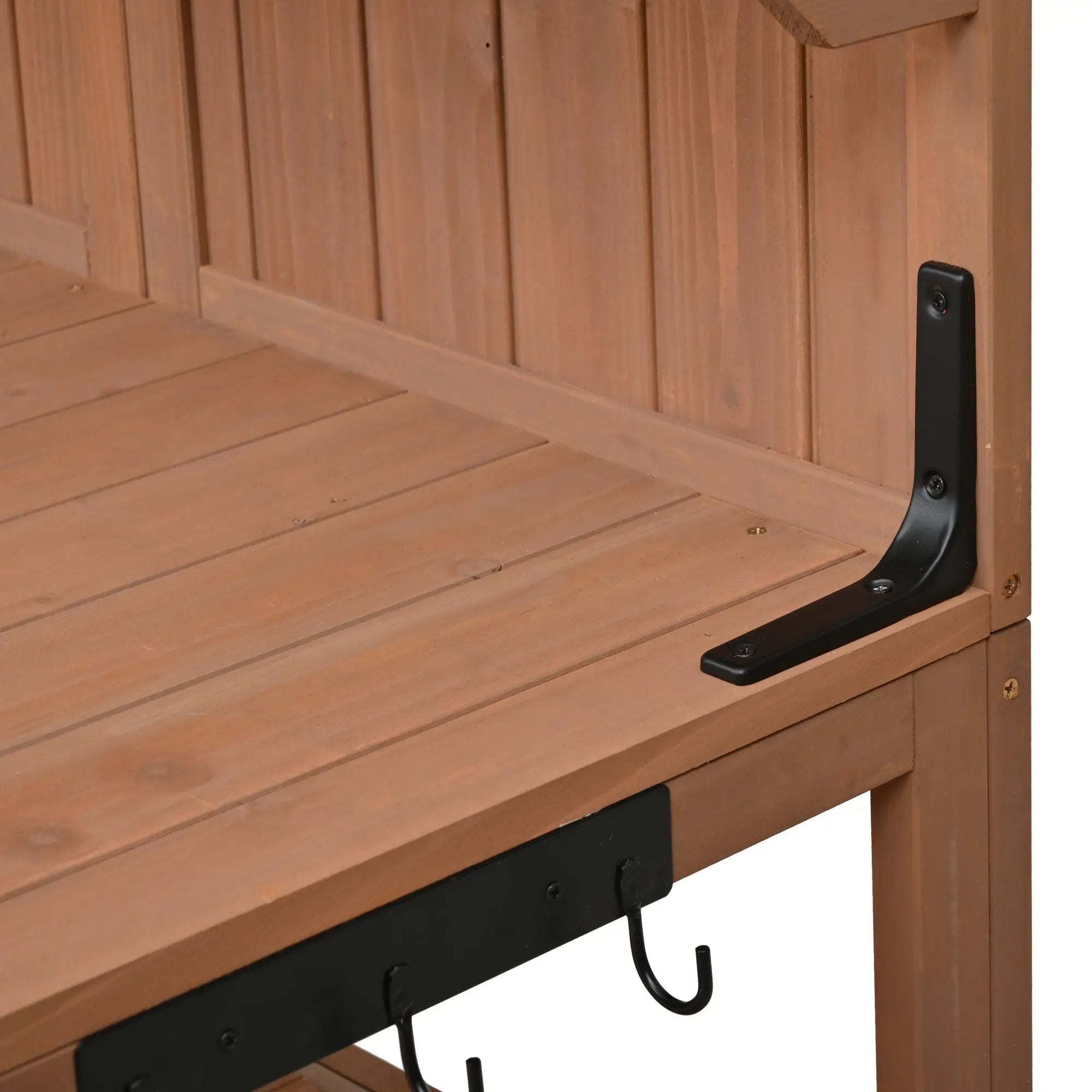TOPMAX Potting Bench with Hutch, 50.2' Solid Fir Wood Garden Workstation by HouseOfZazla