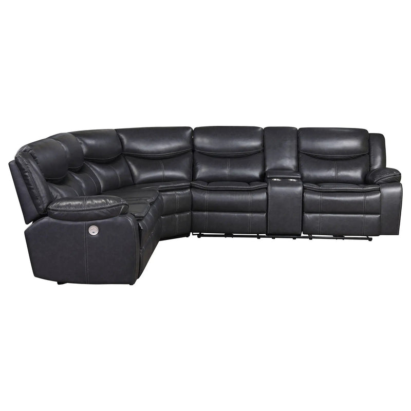 Sycamore Upholstered Power Reclining Sectional Sofa Grey by Unique Piece Furniture