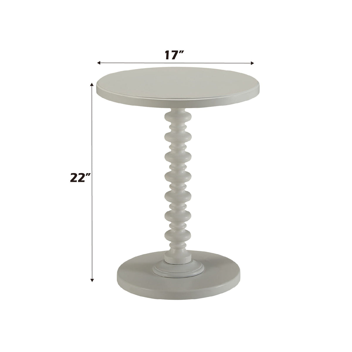 Round Accent Table with Pedestal Base - White or Dark Brown, photo 6 of 12