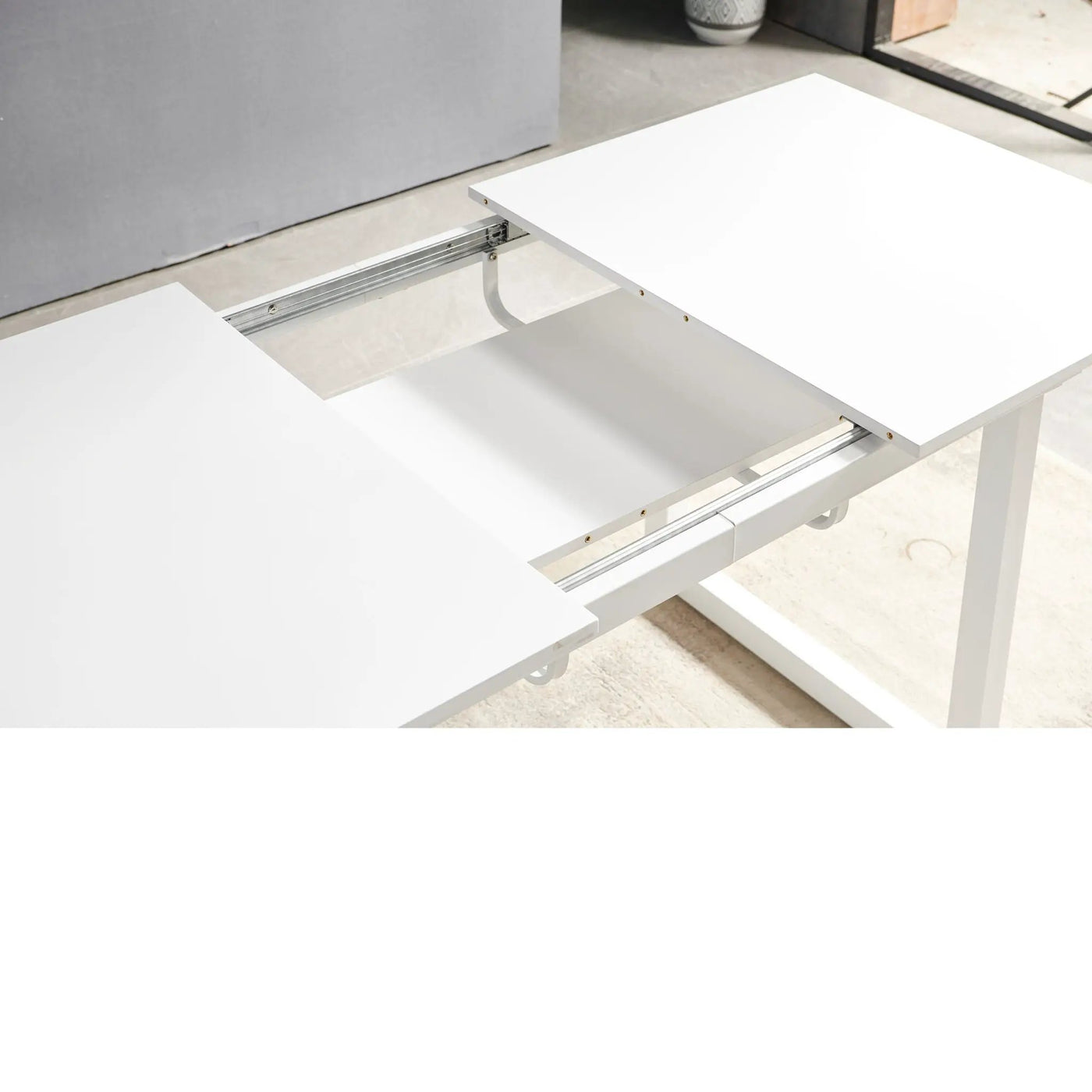 Square Extendable Dining Table With Metal Leg, Modern Space Saving Kitchen Table For Living Room by HouseOfZazla