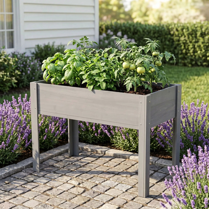 Raised Garden Bed With Legs, Elevated Planter Box For Outdoor Plants by Unique Piece Furniture