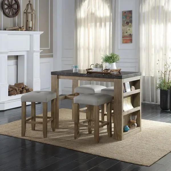 Charnell - Counter Height Stool (Set of 2) - Gray Synthetic Leather & Oak by Unique Piece Furniture