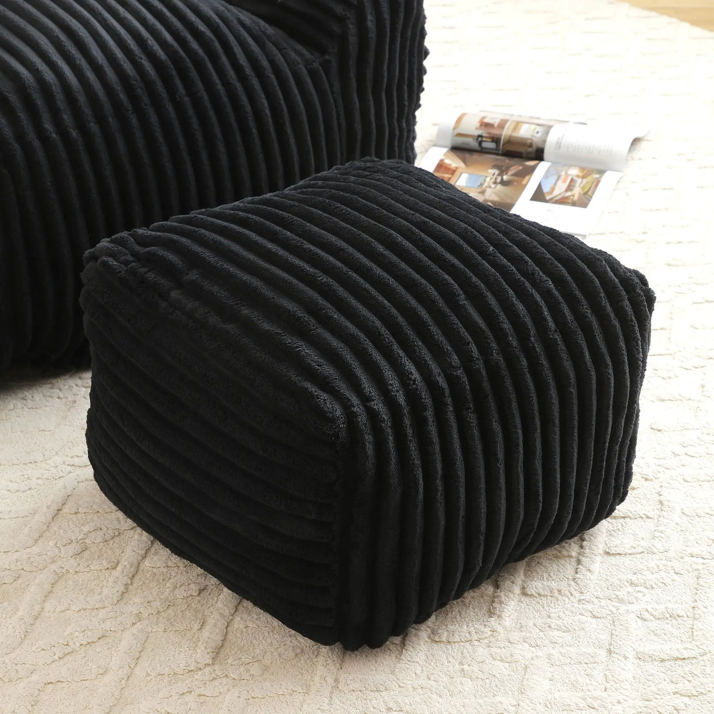 Giant Bean Bag Chair With Armrests And Footstool by HouseOfZazla