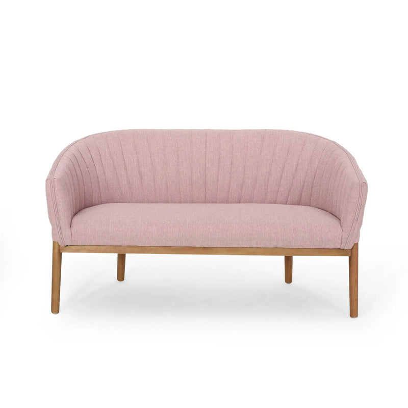 Mid Century Modern Loveseat With Channel Stitched Backrest by HouseOfZazla