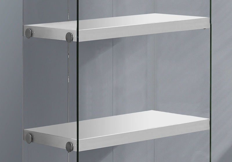 5-Tier White Bookcase with Tempered Glass Sides - White, photo 3 of 4