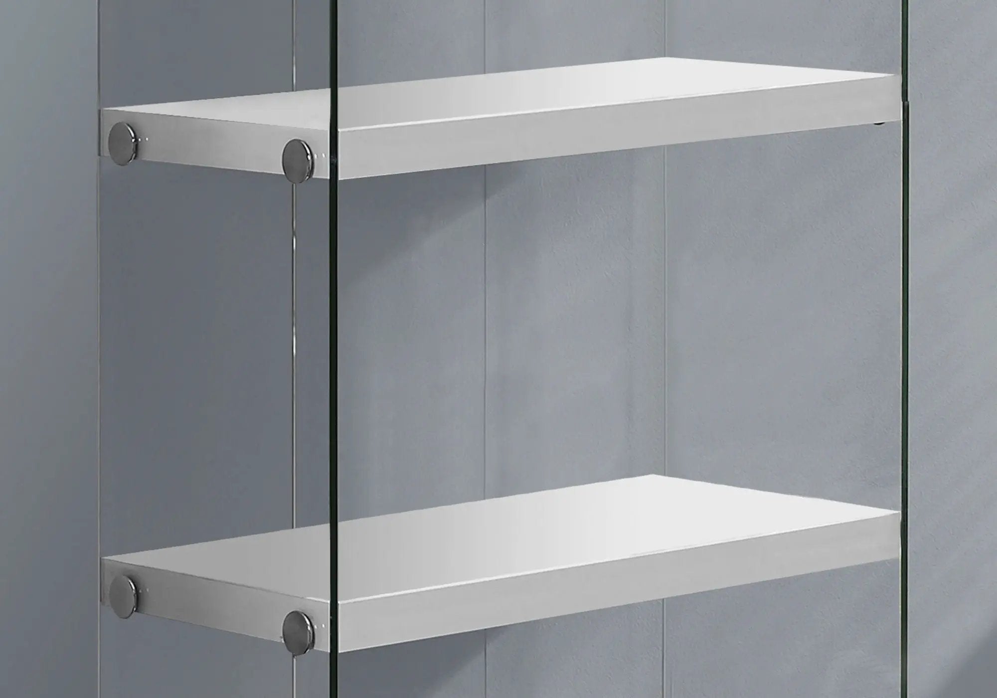 5-Tier White Bookcase with Clear Tempered Glass by HouseOfZazla
