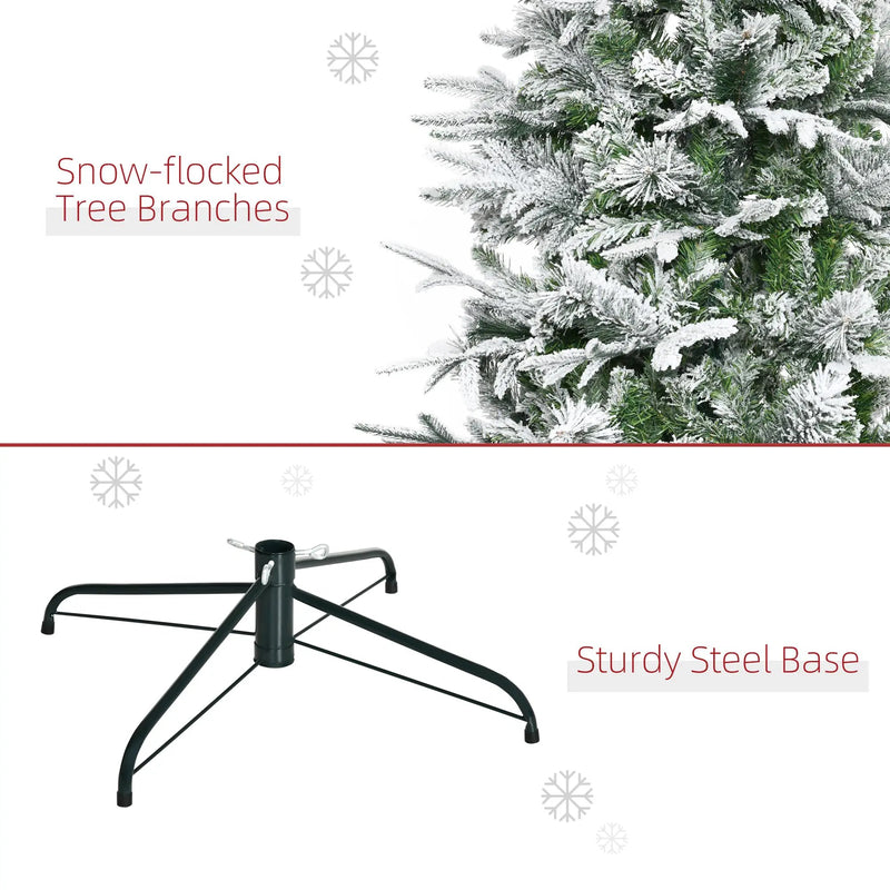 HOMCOM 9' Unlit Snow Flocked Pine Artificial Christmas Tree by HouseOfZazla