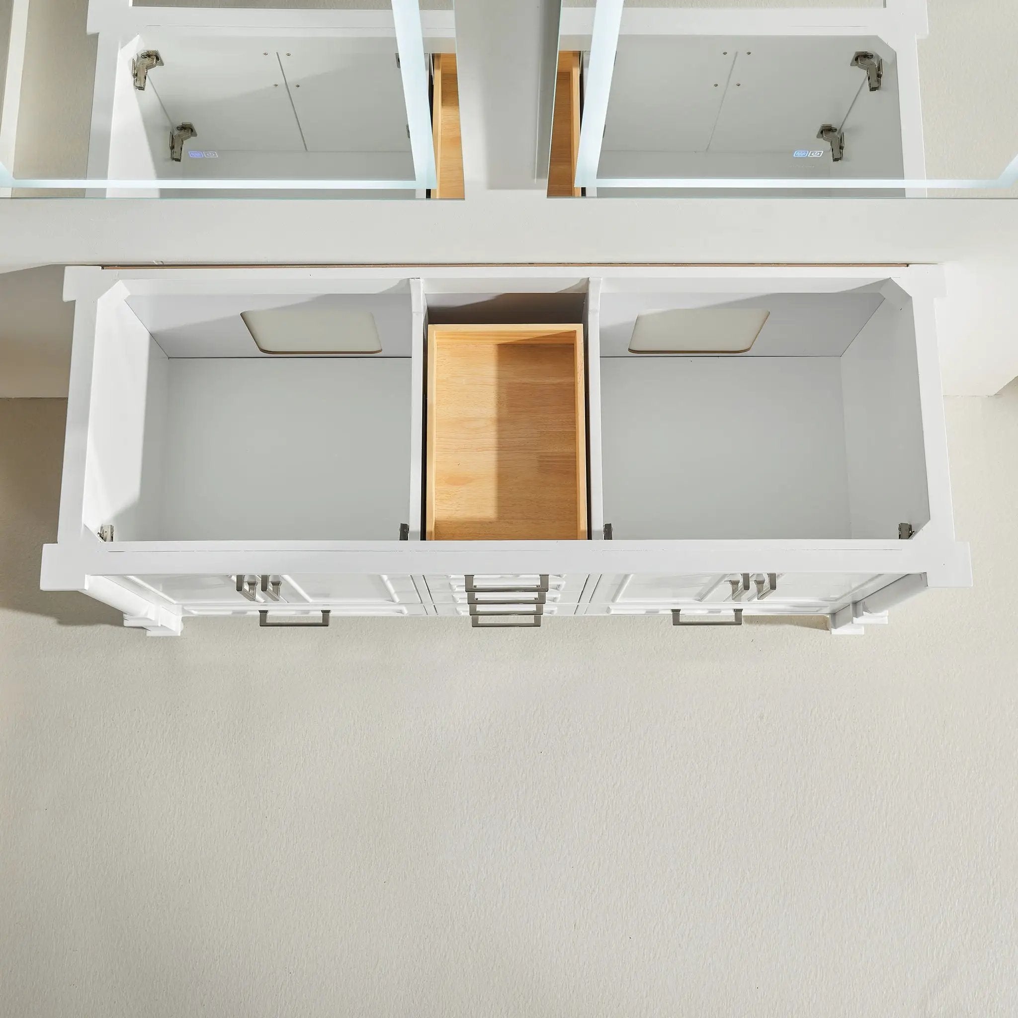Freestanding Double Bathroom Vanity With Extra Black Handles - White by HouseOfZazla