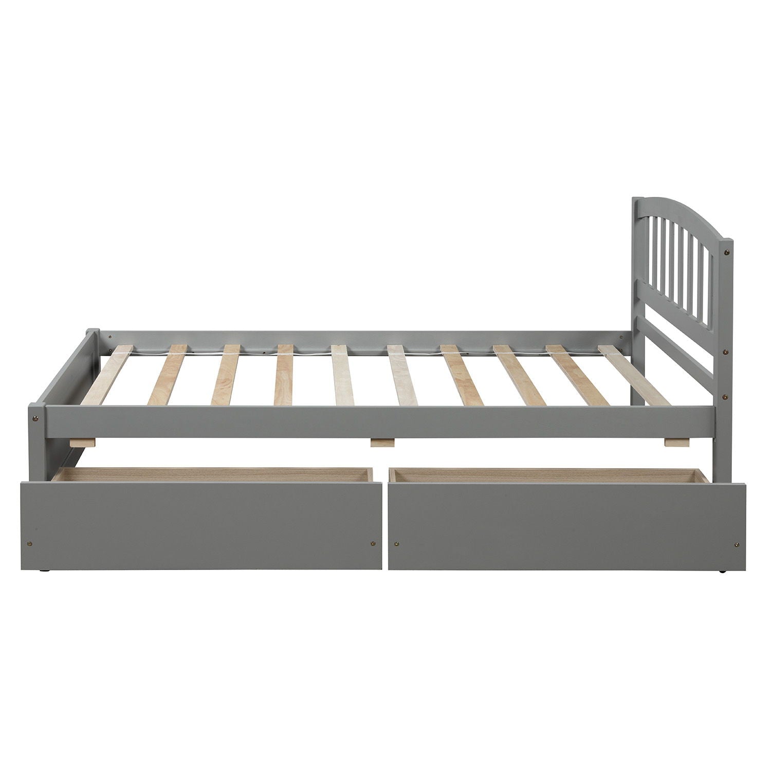 Platform Storage Bed Wood Bed Frame With Two Drawers And Headboard by HouseOfZazla