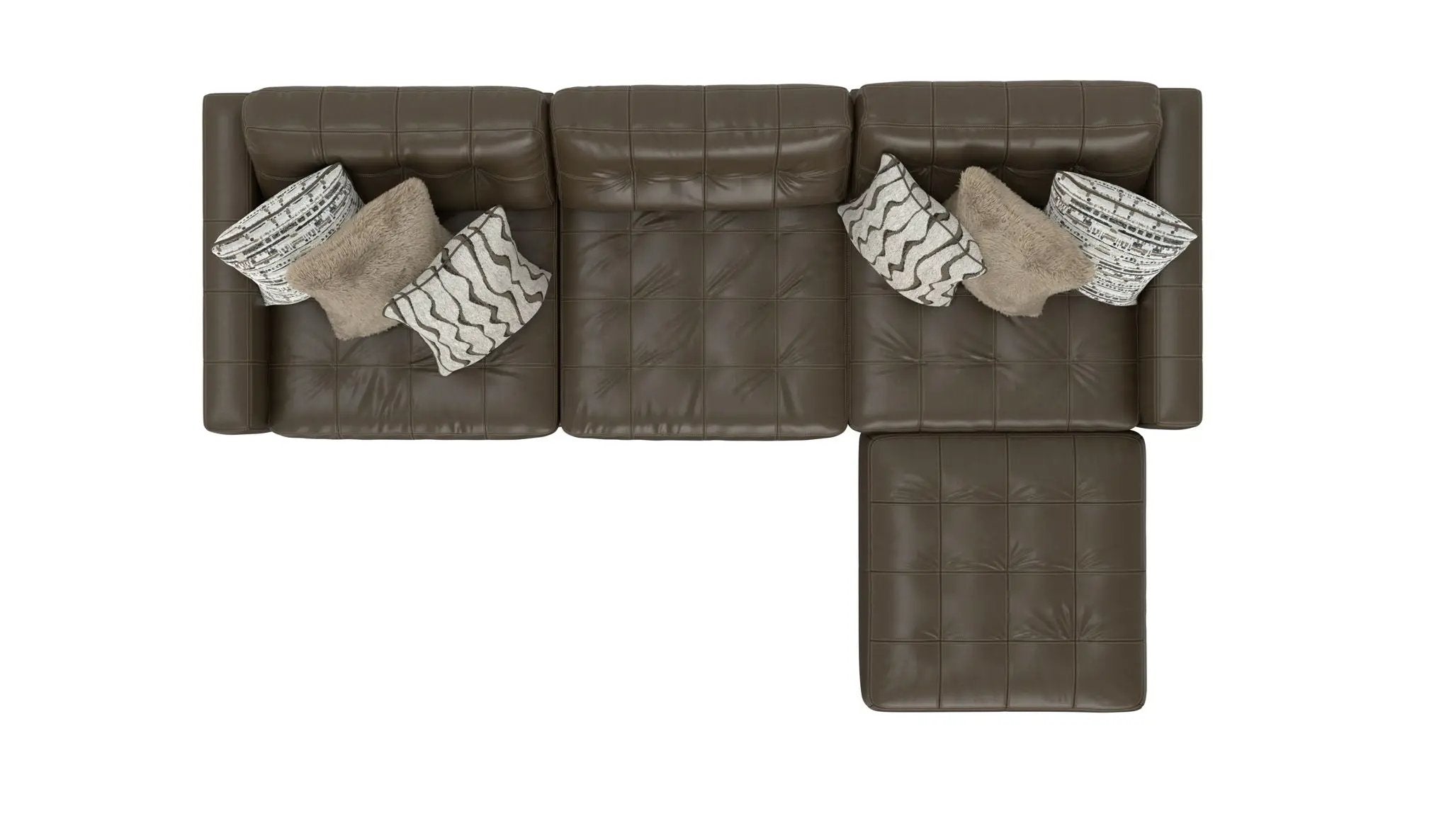 Siena - 4 Piece Modular Sectional With Cuddler Seat Cushions And Included Accent Pillows - Chocolate by Unique Piece Furniture