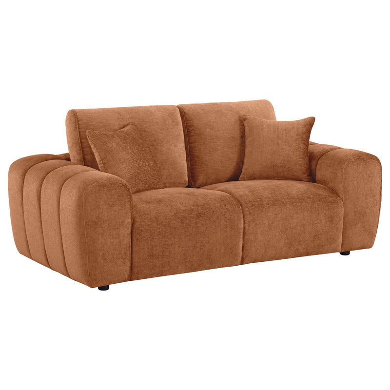 Burnett 2-piece Chenille Upholstered Sofa Set Burnt Orange by Unique Piece Furniture