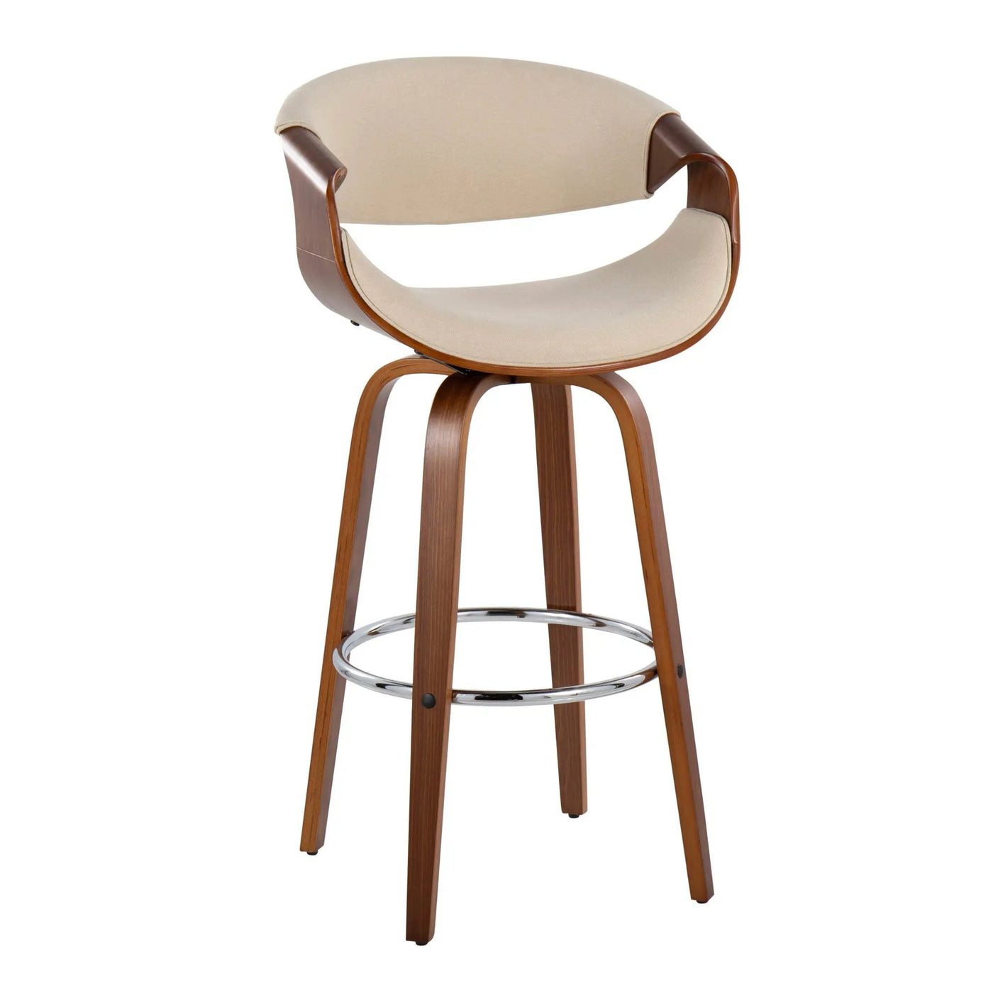 Curvini Mid - Century Modern Fixed Height Barstool With Swivel (Set of 2) by HouseOfZazla