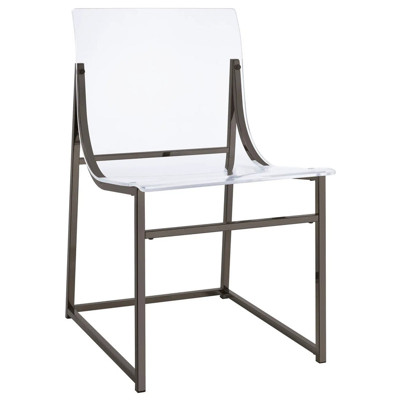 Adino Acrylic Dining Side Chair Black Nickel (Set of 2) by Unique Piece Furniture