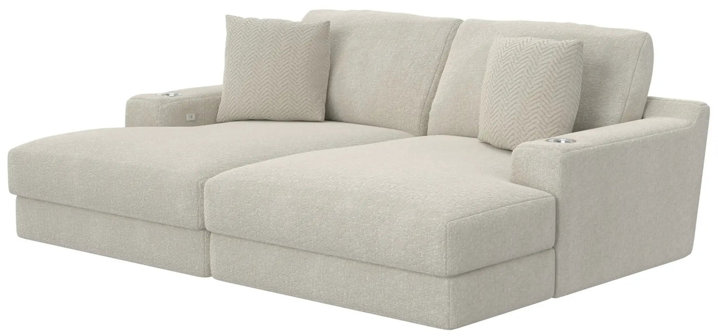 Cozy - 2 Piece Double Wide Chaise With USB Charging Ports by Unique Piece Furniture