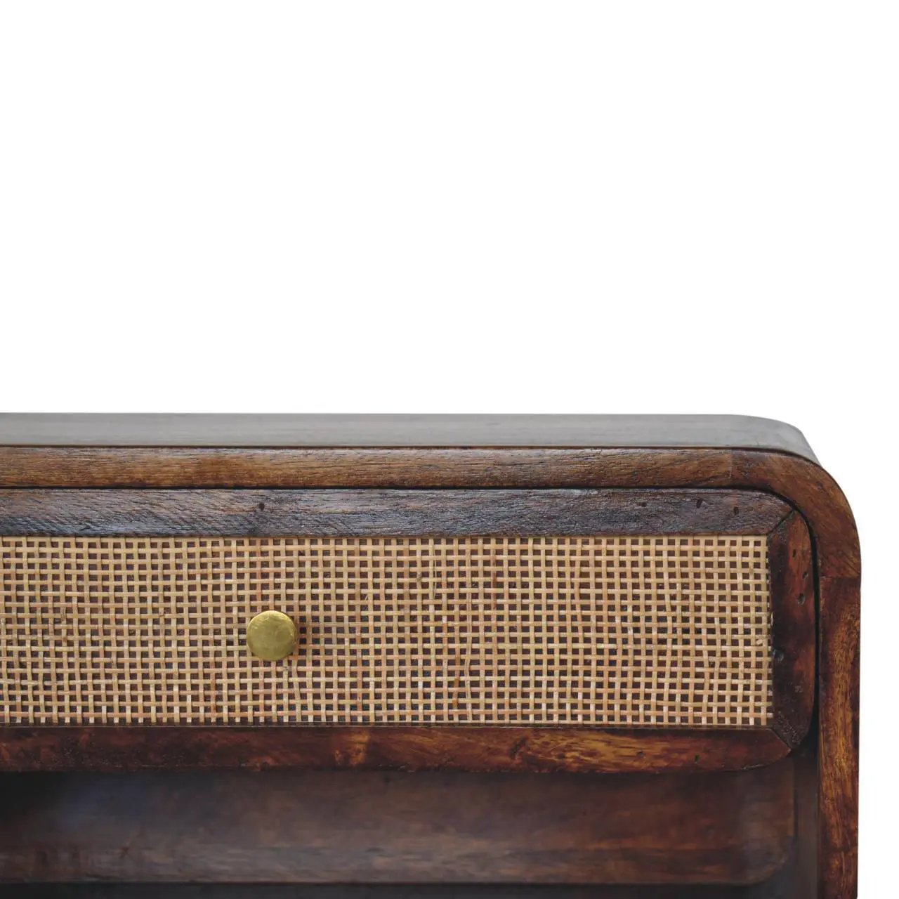 Wall Mounted Open Woven Bedside Table - Chestnut by HouseOfZazla