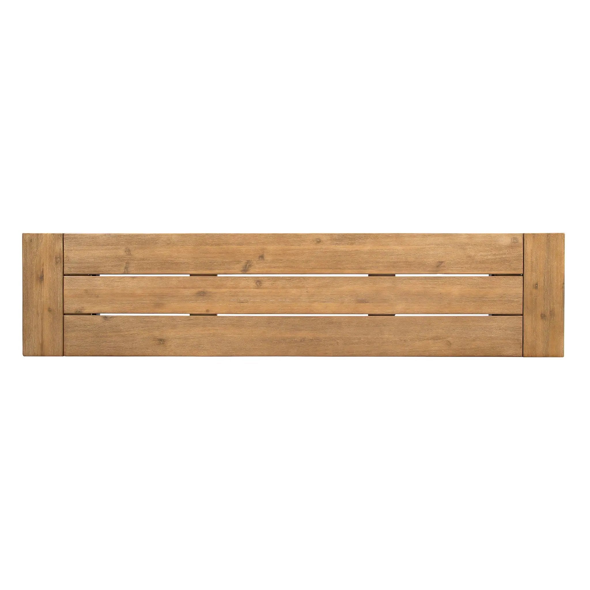 Outdoor Bench With Slat Panel Design And Acacia Wood Frame by HouseOfZazla